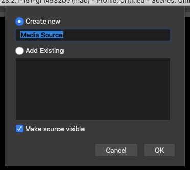 Add Scene in OBS