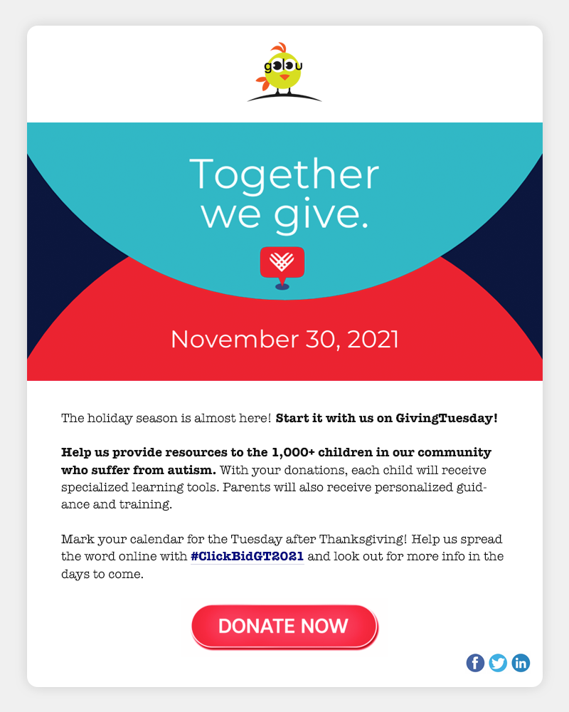 Sample Giving Tuesday Email