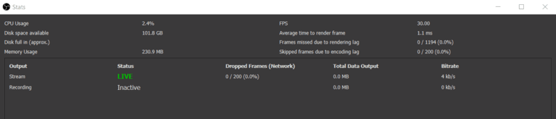 OBS View Stats Panel