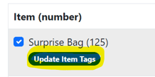 Add/Edit item tags