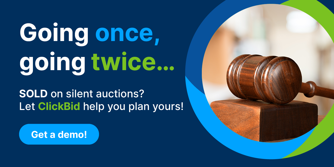 Click this graphic to get a demo of ClickBid’s software, which can help nonprofits plan a silent auction.
